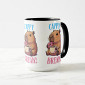 Schattige Cappy Break Capybara Koffiekop | Grappig Mok (Voorkant rechts)