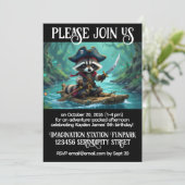 Schattige Captain Raccoon Rafting Boys' Verjaardag Kaart (Staand voorkant)