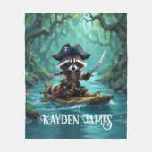 Schattige Captain Raccoon Rafting Down The River Fleece Deken (Voorkant)