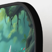 Schattige Captain Raccoon Rafting Down The River Pickleball Paddle (Links Detail)