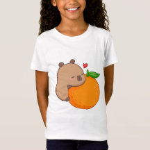 Schattige Capy Eten Sinaasappel T-Shirt