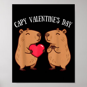 Schattige Capy Valentijnsdag Capybara Liefhebbers  Poster