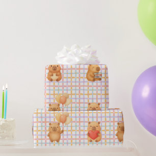 Schattige Capybara Baby Shower Cadeaupapier