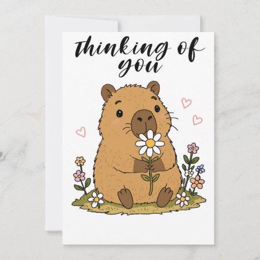 Schattige Capybara Bedankkaart (Voorkant)