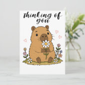 Schattige Capybara Bedankkaart (Staand voorkant)