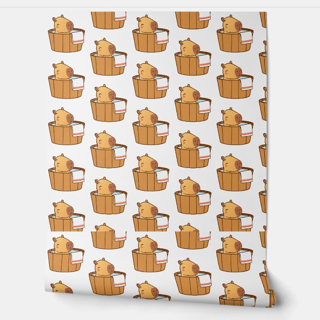 Schattige Capybara behang – esthetische Baby Capyb (Afrollen)