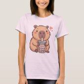 Schattige Capybara Bubble Tea Kawaii Anime T-shirt (Voorkant)