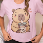 Schattige Capybara Bubble Tea Kawaii Anime T-shirt