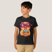 Schattige capybara bubble tea liefhebber 6 7 meme t-shirt (Voorkant volledig)