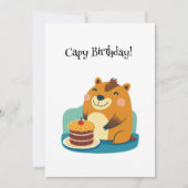 Schattige Capybara Cake Verjaardagspun Funny Feestdagenkaart (Voorkant)