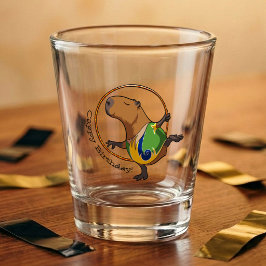 Schattige Capybara Cartoon Gymnastiek Cadeau Grapp Shot Glas
