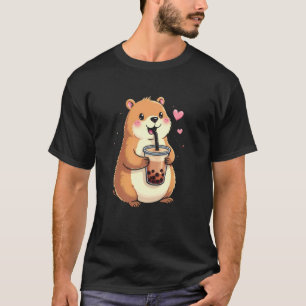 Schattige Capybara die Boba-thee drinkt T-shirt