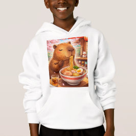 Schattige Capybara die Ramen eet