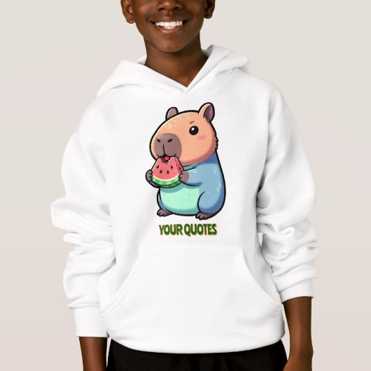 Schattige Capybara die Watermeloen Eet (Voorkant)