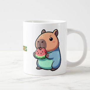 Schattige Capybara die Watermeloen Eet Grote Koffiekop