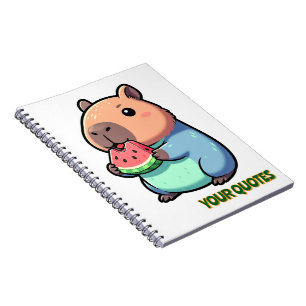 Schattige Capybara die Watermeloen Eet Notitieboek