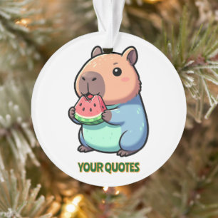 Schattige Capybara die Watermeloen Eet Ornament