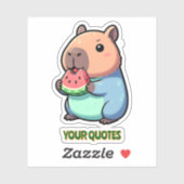 Schattige Capybara die Watermeloen Eet Sticker (Vel)