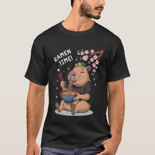 Schattige Capybara Eet Ramen Noedels Japans Schatt T-shirt
