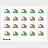 Schattige Capybara En Bloemen  Vierkante Sticker (Vel)