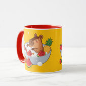 Schattige Capybara Fruit Bad Spa Dag Kawaii Dier I Mok (Voorkant links)