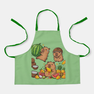 Schattige Capybara Fruit Schort Gelukkige Capyba