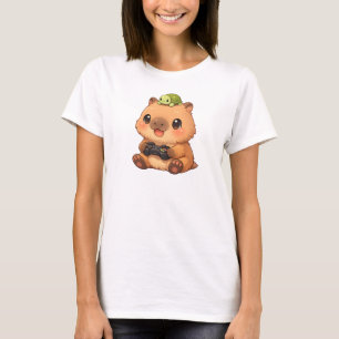 Schattige Capybara Gamer Anime Schildpad Kawaii Ga T-shirt