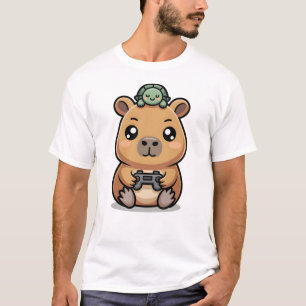 Schattige Capybara Gamer Anime Schildpad Kawaii Ga T-shirt