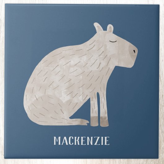 Schattige Capybara Gepersonaliseerde Naam Tegeltje