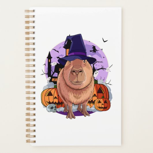Schattige Capybara Halloween Heksenpompoen Sweatsh Planner (Voorkant)
