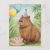Schattige Capybara Happy Birthday Briefkaart (Voorkant)