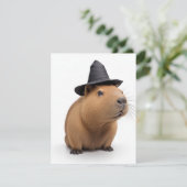 Schattige Capybara Heks Feestdagenkaart (Staand voorkant)