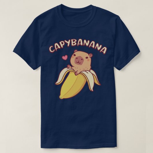 Schattige Capybara in banaan Capybanana Grappige P T-shirt (Design voorkant)