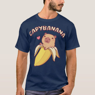 Schattige Capybara in banaan Capybanana Grappige P T-shirt