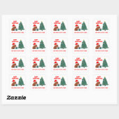 Schattige Capybara Kerstboom Vierkante Sticker (Vel)
