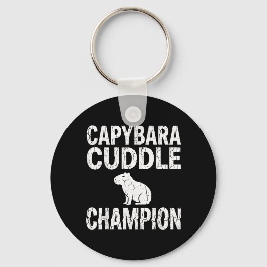 Schattige Capybara Knuffel Kampioen Schattig Dier Sleutelhanger (Voorkant)