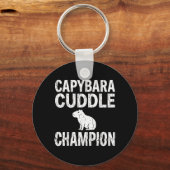 Schattige Capybara Knuffel Kampioen Schattig Dier Sleutelhanger (Voorkant)
