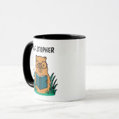 Schattige Capybara Leest Boek Mok (Voorkant links)