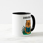 Schattige Capybara Leest Boek Mok (Voorkant rechts)