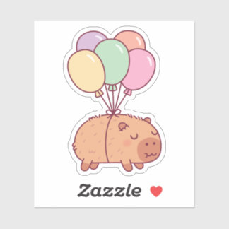 Schattige Capybara met ballonnen Sticker