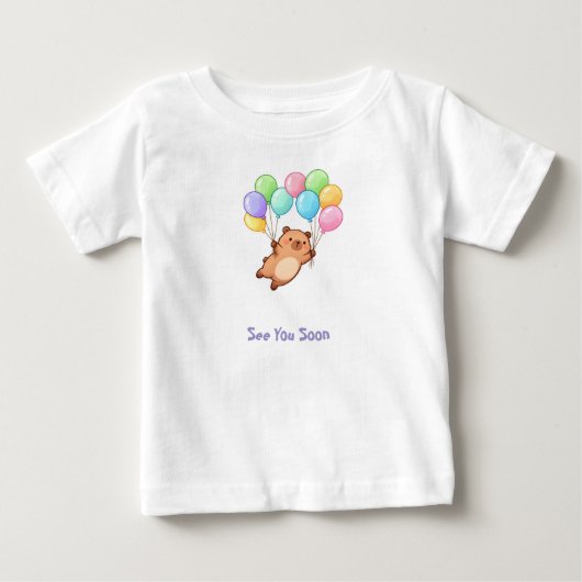 Schattige Capybara met Ballonnen – Tot Ziens (Voorkant)