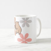 Schattige Capybara Met Bloem Koffiemok (Voorkant rechts)