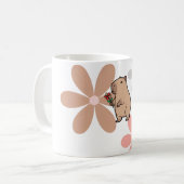Schattige Capybara Met Bloem Koffiemok (Voorkant links)