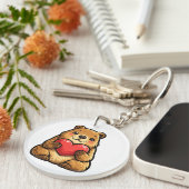 Schattige Capybara met Hart Kawaii Capybara Sleute Sleutelhanger (Voorkant Rechts)