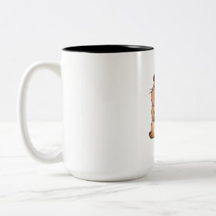 Schattige Capybara met Madeliefje Kawaii Design Tweekleurige Koffiemok