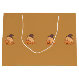 Schattige Capybara met Pompoen Geschenkzak | Groot Cadeauzakje