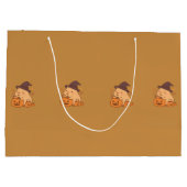 Schattige Capybara met Pompoen Geschenkzak | Groot Cadeauzakje (Achterkant)