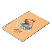 Schattige Capybara met Sinaasappel en Kindernaam Notitieboek (Linkerzijde)