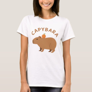 Schattige Capybara Met Sinaasappel Op De Kop Minim T-shirt
