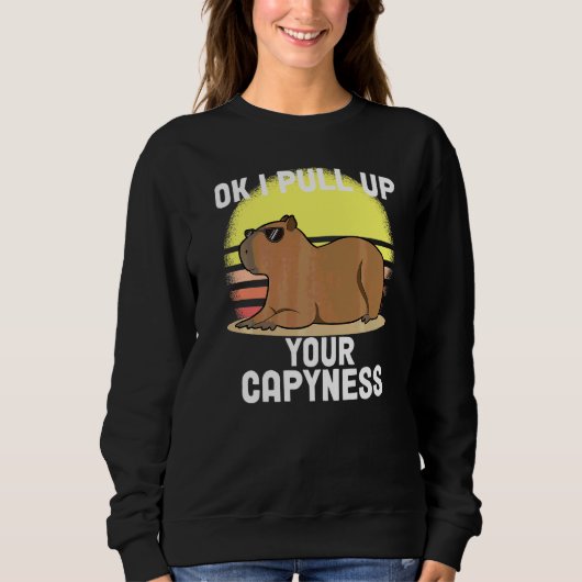 Schattige Capybara Ok Ik Kom Capybara Meme Retro Trui (Voorkant)